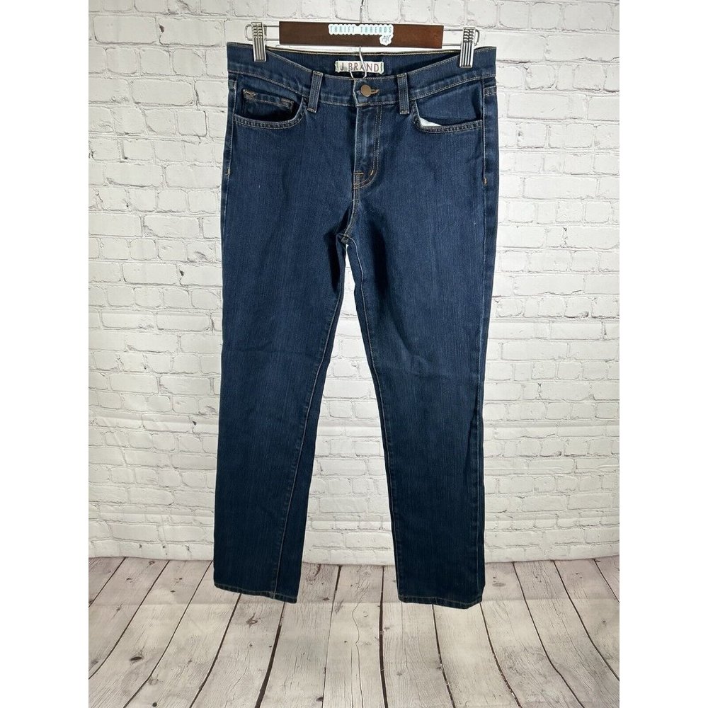 J Brand Straight Leg Mid Rise Dark Wash Denim Women’s Jeans 27 (30 x 30)